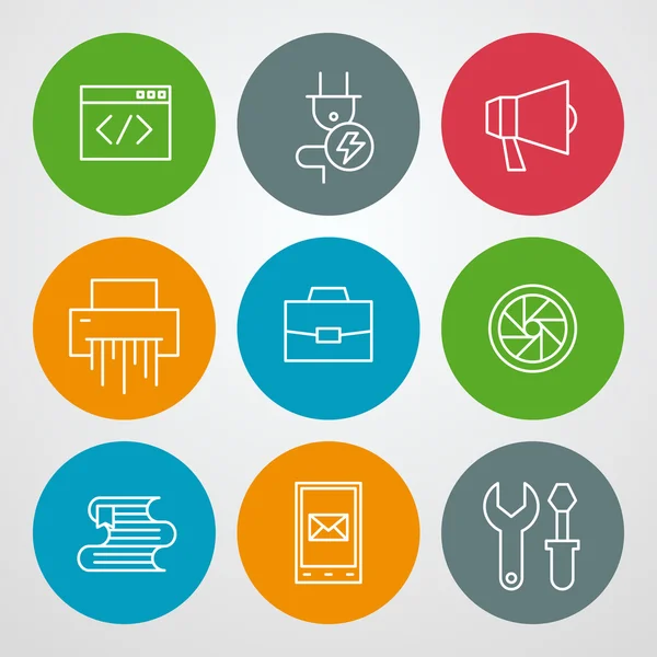 Vector line icons set. For web site design and mobile apps — Stock Vector