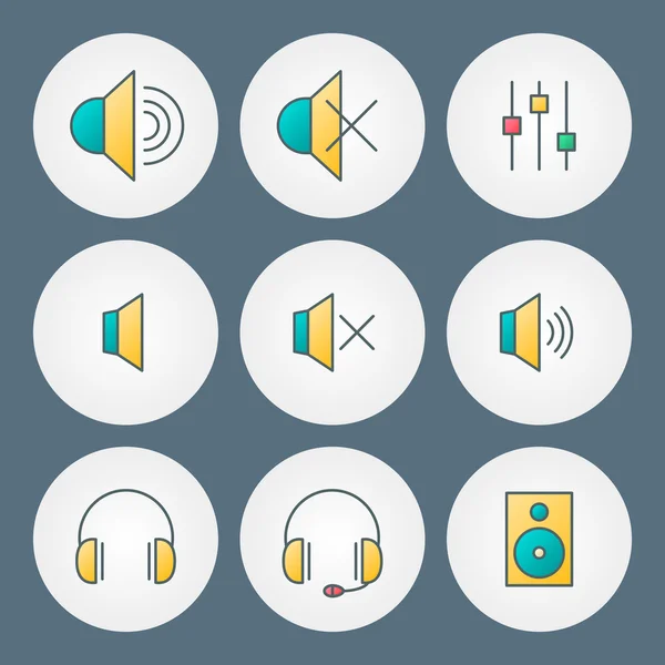 Vector icons set. voor web siteontwerp en mobiele apps — Stockvector