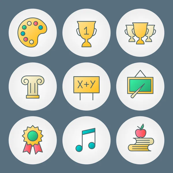 Vector icons set. For web site design and mobile apps — Stock Vector