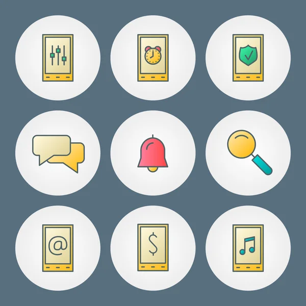 Vector icons set. For web site design and mobile apps — Stock Vector