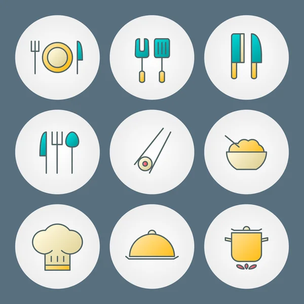 Vector icons set. For web site design and mobile apps — Stock Vector