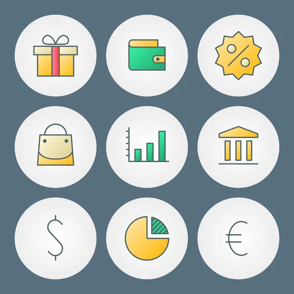 Vector icons set. For web site design and mobile apps — Stock Vector