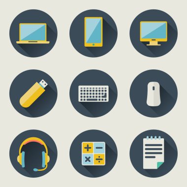 okul ve eğitim simgeler düz tasarım vektör kümesi 