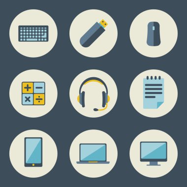 okul ve eğitim simgeler düz tasarım vektör kümesi 