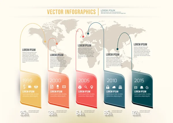 Diseño de infografía de línea de tiempo abstracta vectorial. plantilla de diseño de flujo de trabajo — Vector de stock