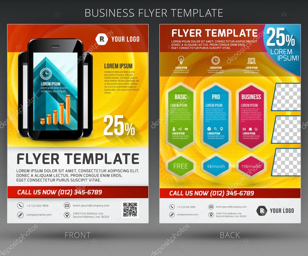 Abstract vector business flyer brochure template