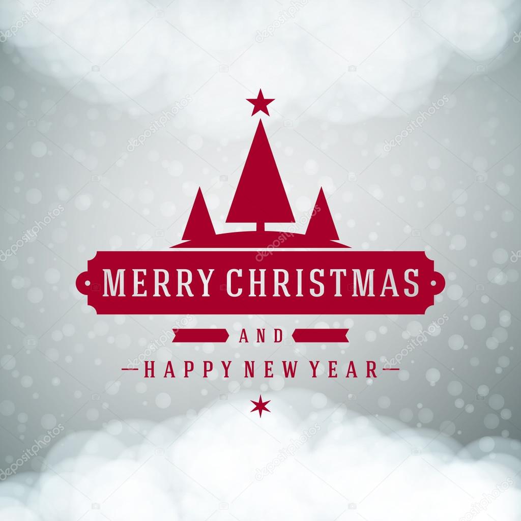 Merry Christmas message and light background with snowflakes. Vector illustration Eps 10. 