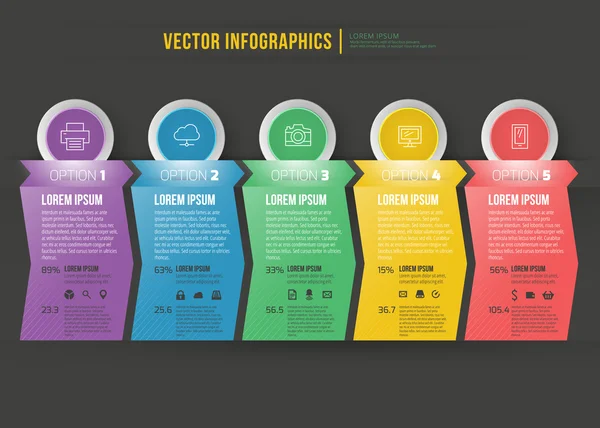 Vector design infográfico linha do tempo abstrata. Modelo de layout do fluxo de trabalho —  Vetores de Stock