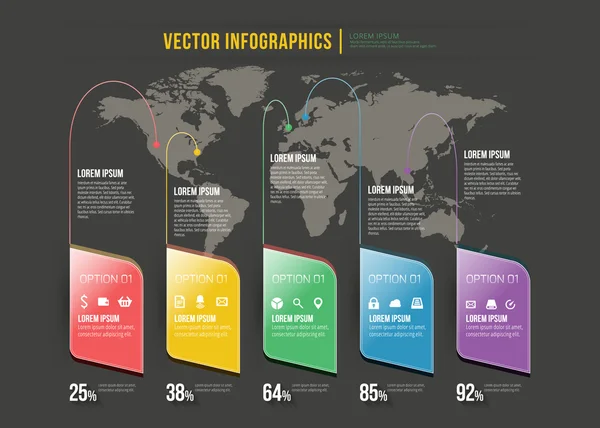 Diseño de infografía de línea de tiempo abstracta vectorial. plantilla de diseño de flujo de trabajo — Vector de stock