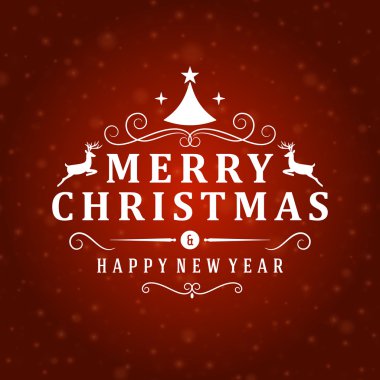 neşeli Noel mesajı ve açık renkli kar taneleri ile. vektör çizimi eps 10. 