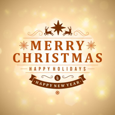 neşeli Noel mesajı ve açık renkli kar taneleri ile. vektör çizimi eps 10. 