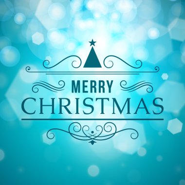 neşeli Noel mesajı ve açık renkli kar taneleri ile. vektör çizimi eps 10. 