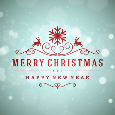 neşeli Noel mesajı ve açık renkli kar taneleri ile. vektör çizimi eps 10. 