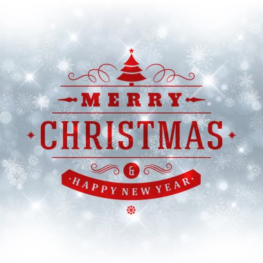 neşeli Noel mesajı ve açık renkli kar taneleri ile. vektör çizimi eps 10. 