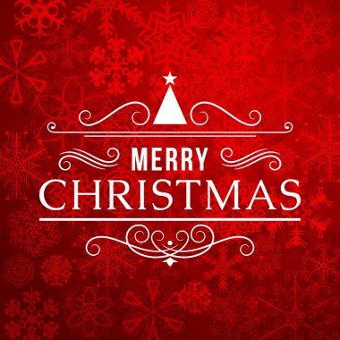 neşeli Noel mesajı ve açık renkli kar taneleri ile. vektör çizimi eps 10. 