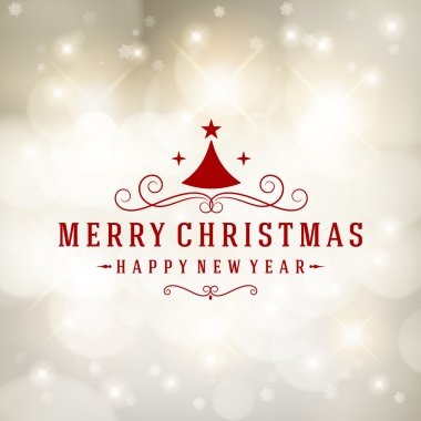 neşeli Noel mesajı ve açık renkli kar taneleri ile. vektör çizimi eps 10. 