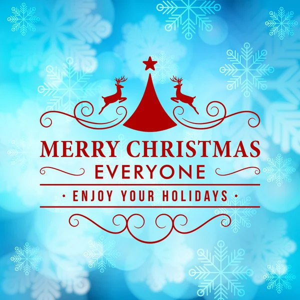 Merry Christmas message and light background with snowflakes. Vector illustration Eps 10. — Stock Vector