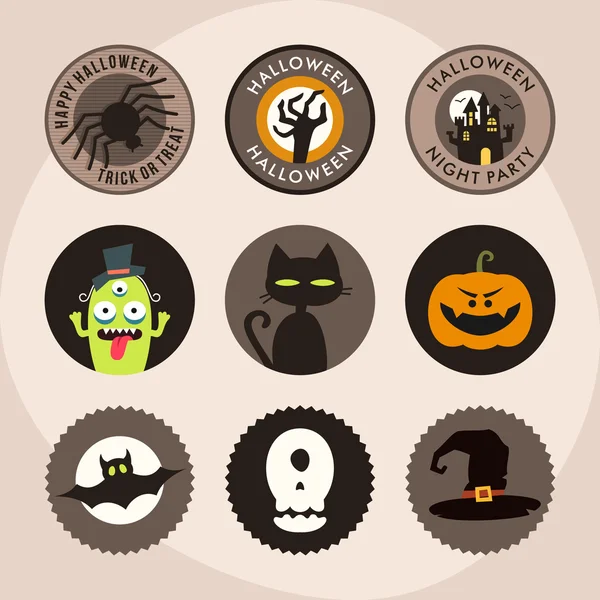 Conjunto de elementos de design de festa halloween. Ilustração vetorial . — Vetor de Stock