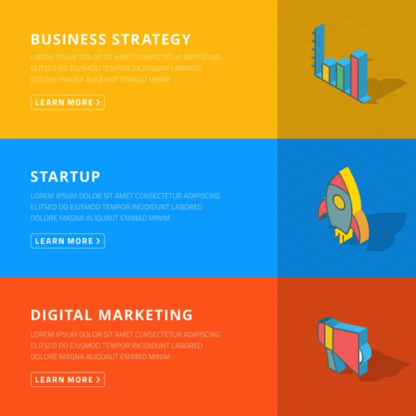 Concepto de diseño plano para estrategia empresarial, startup y ma digital — Archivo Imágenes Vectoriales