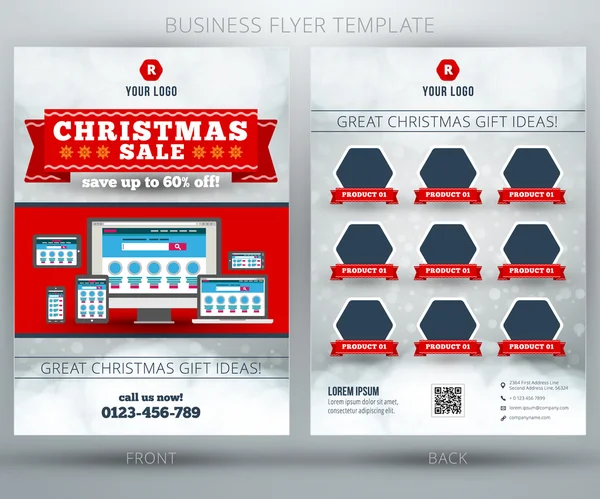 Venta de Navidad Vector Business Flyer Template. EPS10 — Vector de stock