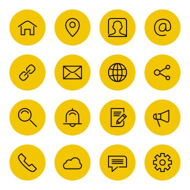 Web ve mobil ince çizgi Icons set