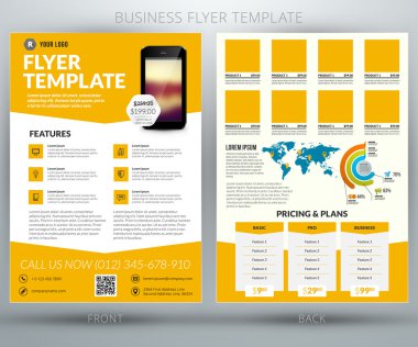 Vector business flyer template clipart