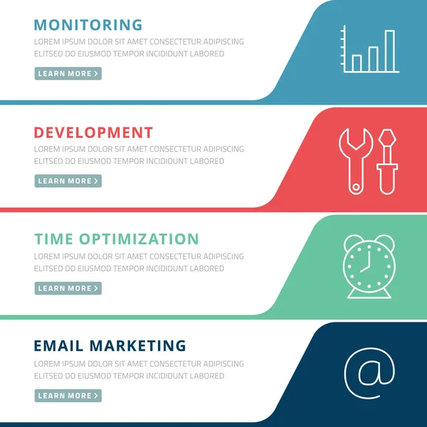 Concept de design plat pour le marketing et la gestion — Image vectorielle