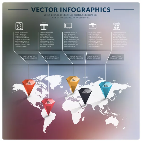 Desain infografis abstrak vektor - Stok Vektor