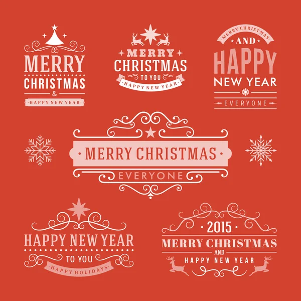Christmas Labels and Badges Vector Design — Stock Vector © Provectors