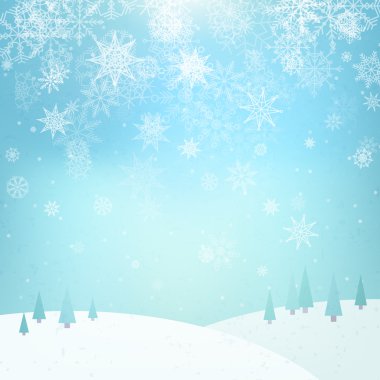 Noel kar taneleri ve ışıklar arka plan. vektör resim