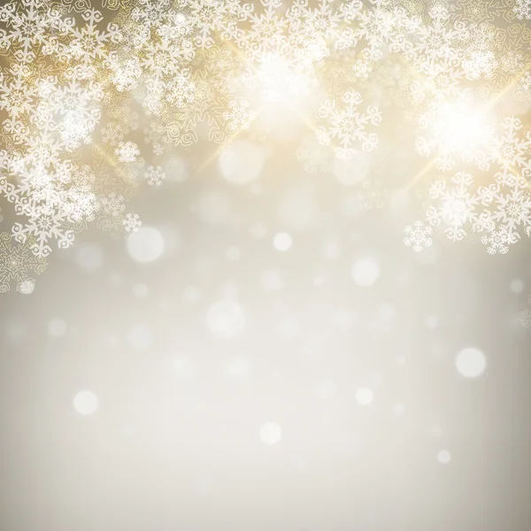 Christmas background with snowflakes and lights. Vector image — Stock Vector