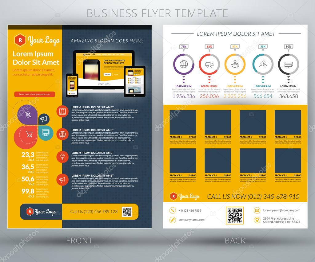 Vector business flyer template. For mobile application or online shop
