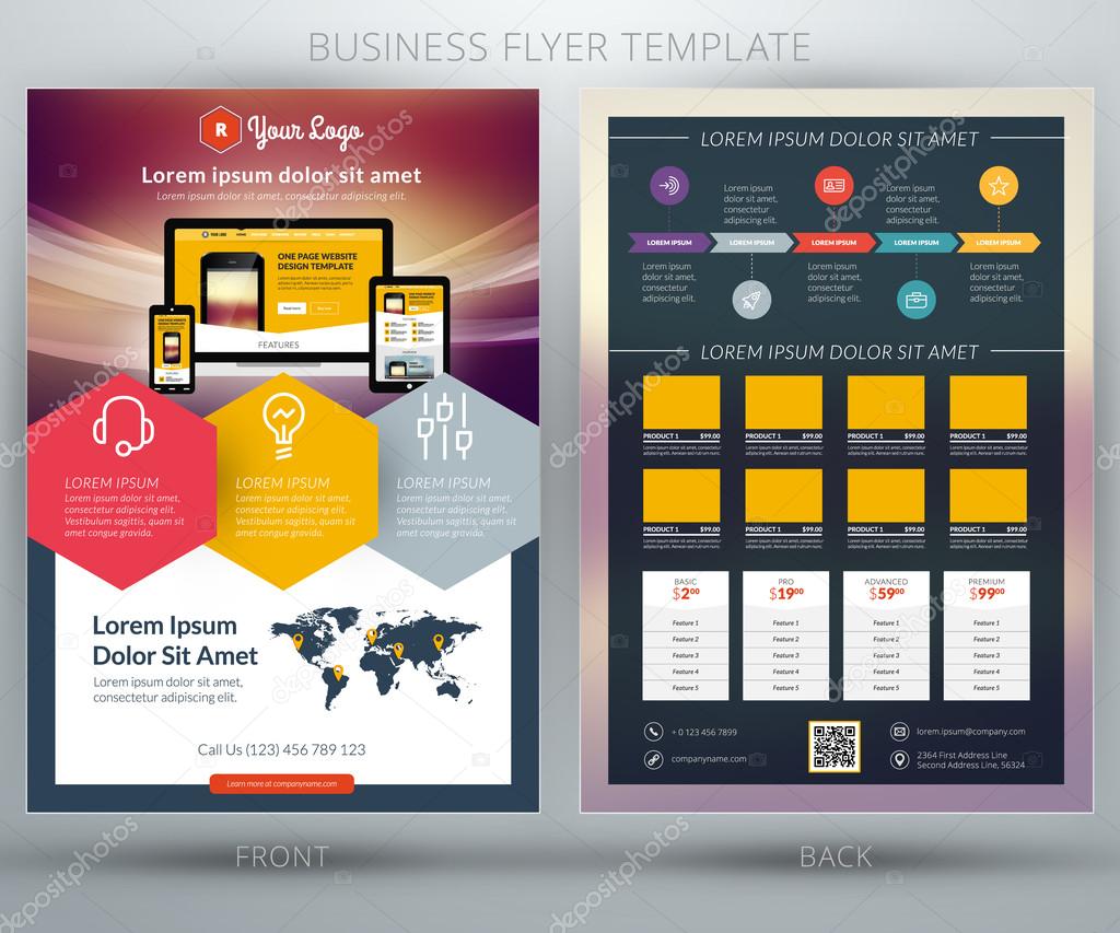 Vector business flyer template. For mobile application or online shop