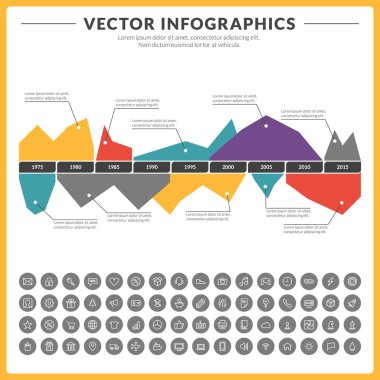Vektör infographics ve tasarım öğeleri ile broşür, el ilanı ve Web siteleri için ayarla simgesini