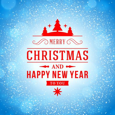 neşeli Noel mesajı ve açık renkli kar taneleri ile. vektör çizimi eps 10. 