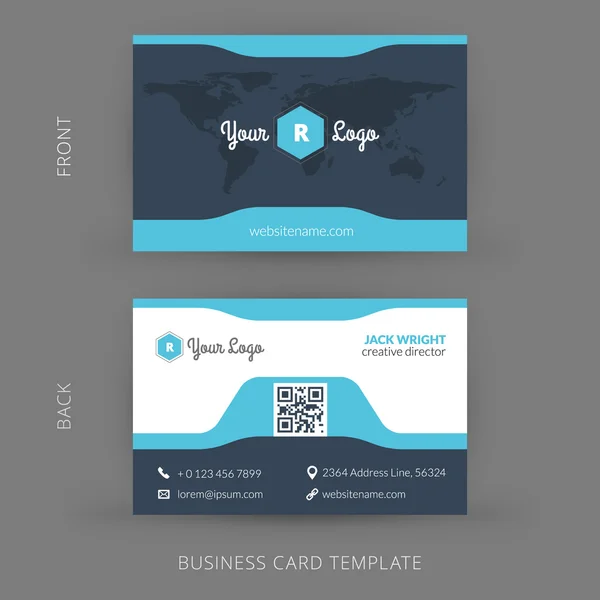 Vector modern creative business card template. Flat design. EPS 10 — Stock Vector