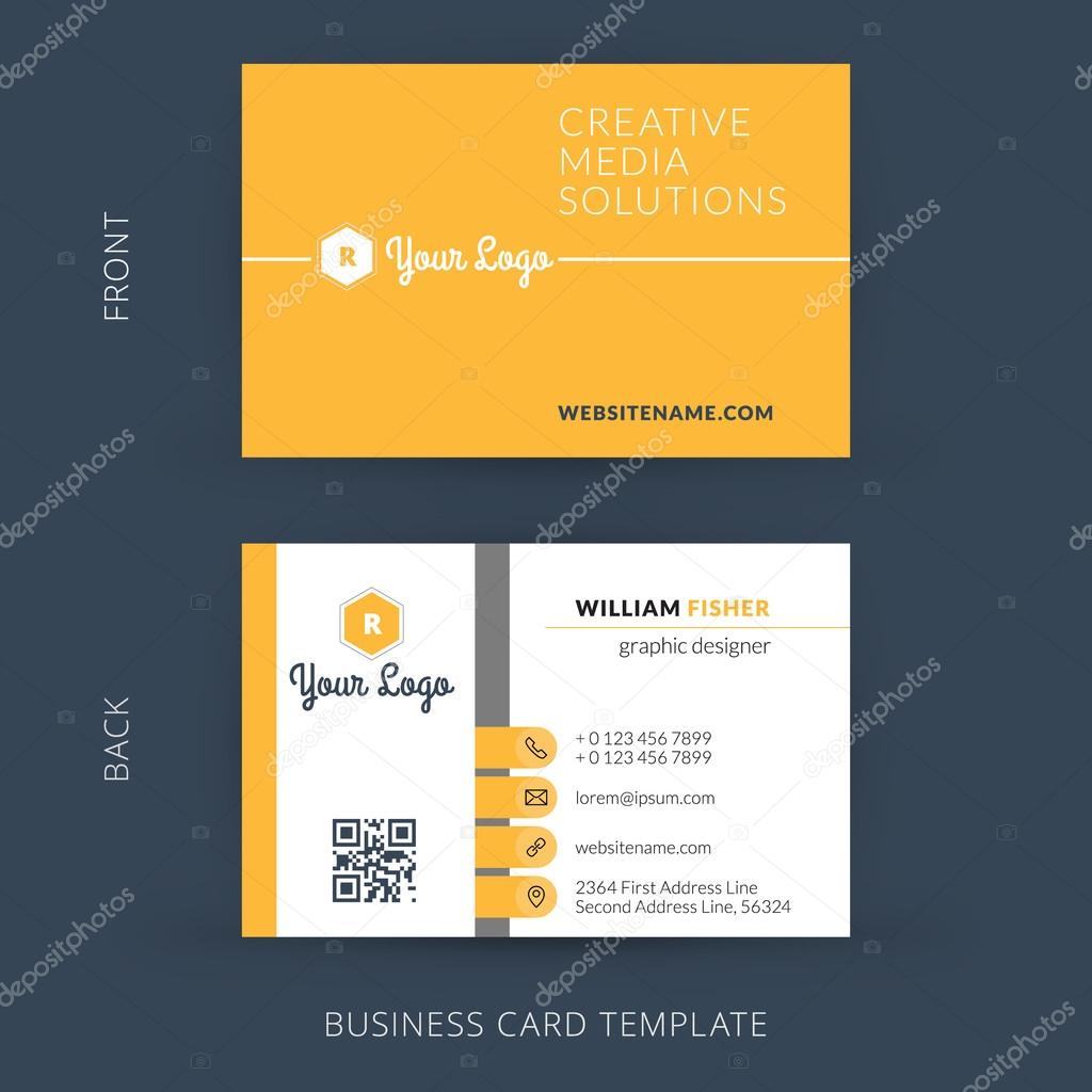 Vector modern creative business card template. Flat design. EPS 10