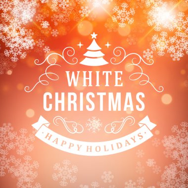 neşeli Noel mesajı ve açık renkli kar taneleri ile. vektör çizimi eps 10. 