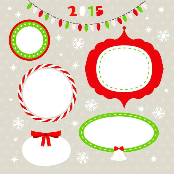 Jul dekoration uppsättning designelement, etiketter, symboler, objekt och semester önskemål — Stock vektor