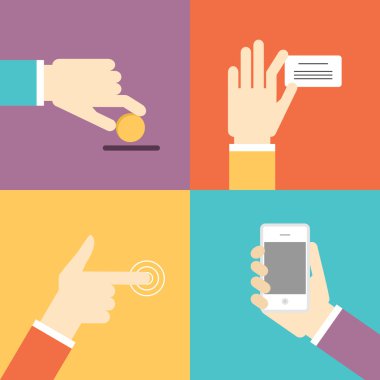 Simgeler düz tasarım pazarlama tıklama başına ödeme