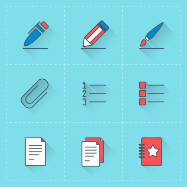 Vektör simge düz tasarım stili ayarla. Web sitesi tasarımı ve mobil uygulamalar için