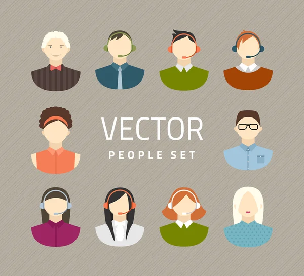 Negocios y gente de oficina iconos de vectores planos — Archivo Imágenes Vectoriales