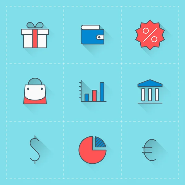 Iconos de negocios. Icono vectorial en estilo de diseño plano. Para el diseño de sitios web y aplicaciones móviles — Vector de stock