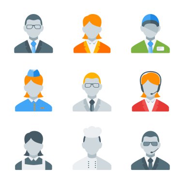 Web ve mobil uygulama için düz stil ikonu. İş adamları ve meslek