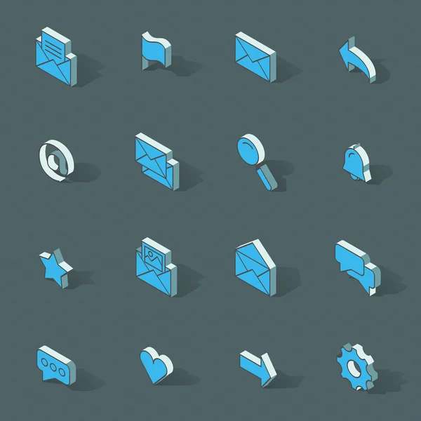 Set de iconos de diseño plano isométrico vectorial — Archivo Imágenes Vectoriales