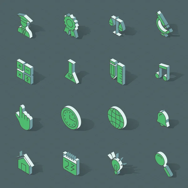 Set de iconos de diseño plano isométrico vectorial — Archivo Imágenes Vectoriales