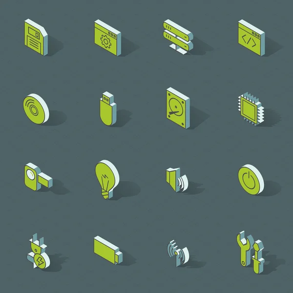 Vektör izometrik düz Tasarım Icon set — Stok Vektör