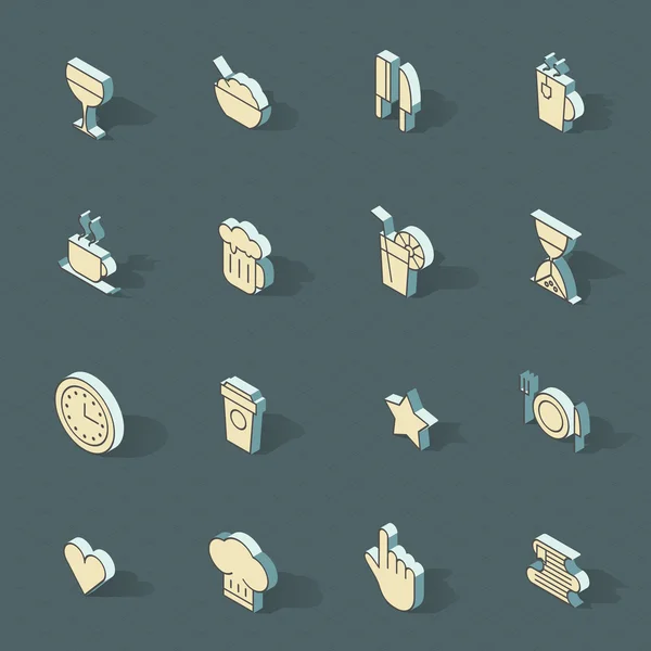 Set de iconos de diseño plano isométrico vectorial — Archivo Imágenes Vectoriales