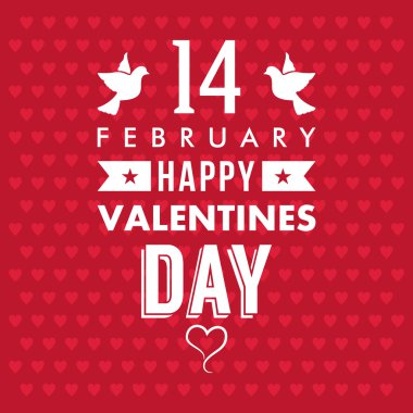 Sevgililer Günü tipografi rozeti, pul ve tasarım unsurları