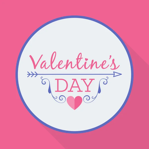 Vector St. Valentine's dag wenskaart in vlakke stijl. Typografie elementen. Aftelkalender voor Valentijnsdag — Stockvector